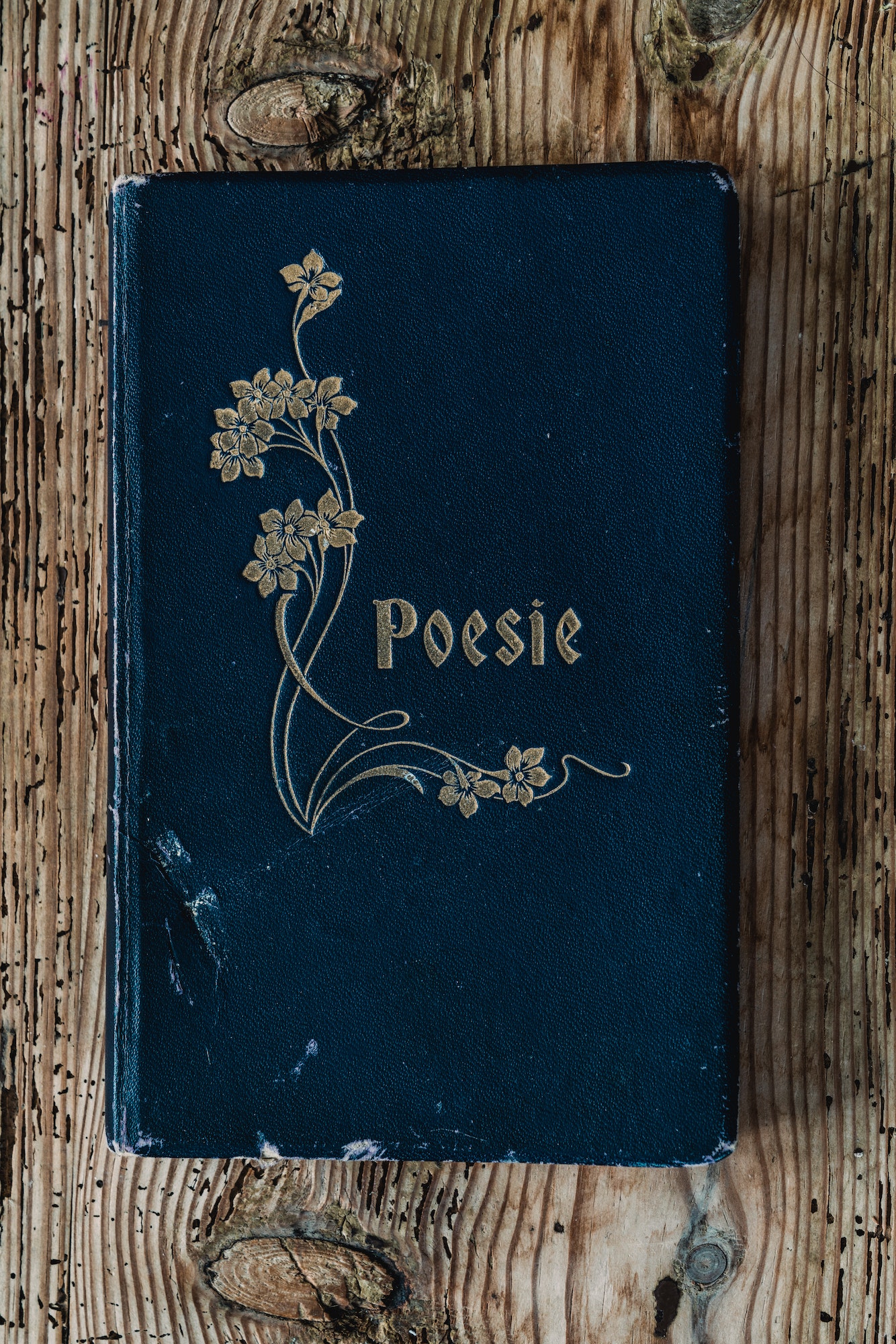 Old worn poesy book