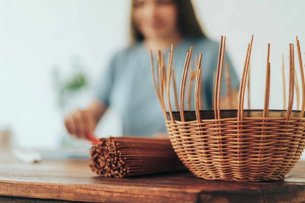 Apprentissage de la vannerie